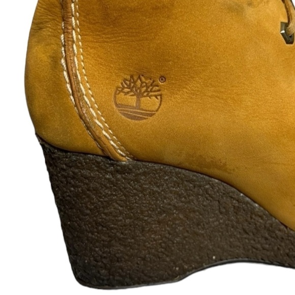 🌻Timberland Wheat Leather Wedge Ankle Booties Womens Size 9.5 - Picture 3 of 13